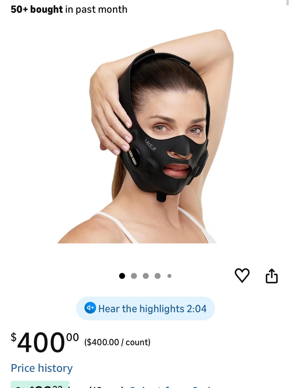 GET SNATCHED - EMS device. Facial Lifting Mask for Women